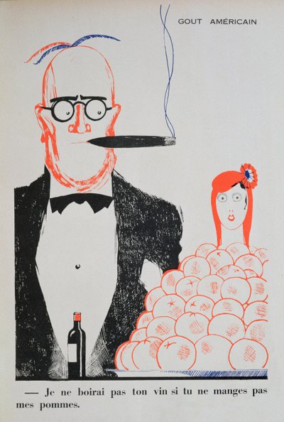 Caricature of Franco-American relations, illustration from 